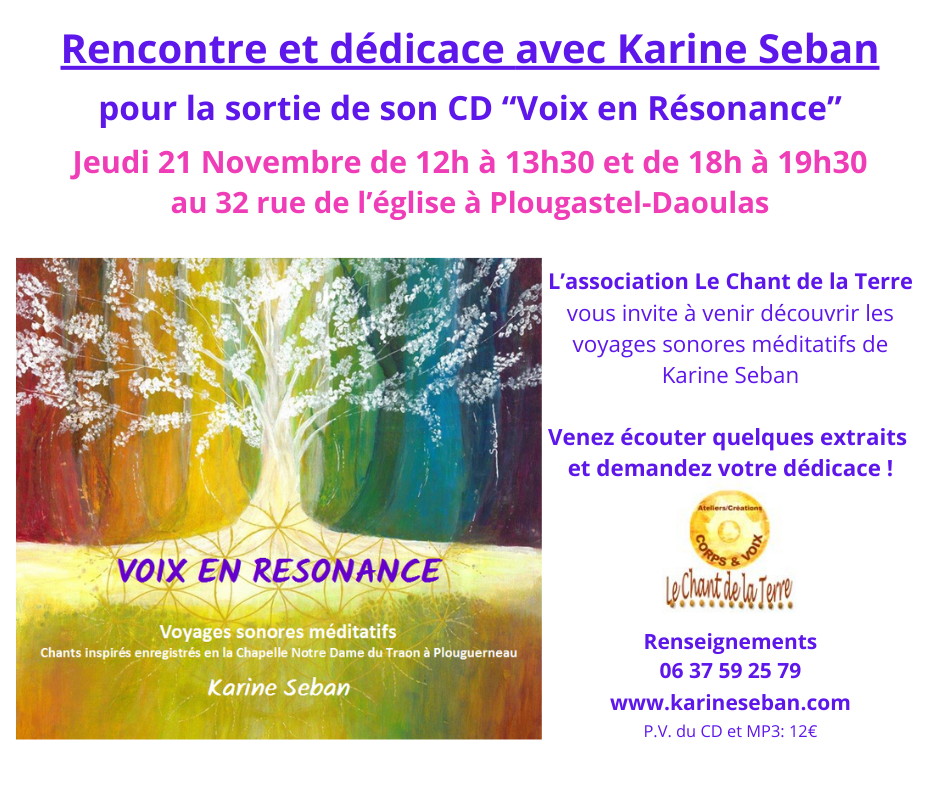 Rencontre et dedicace a plougastel avec karine seban